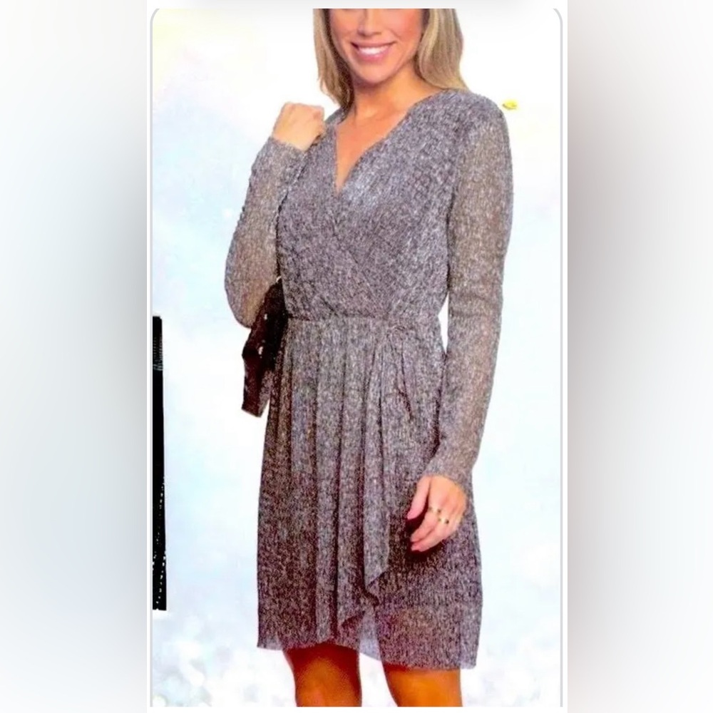 Serra Metallic Wrap dress